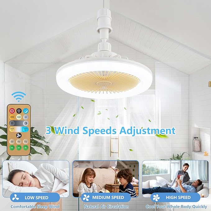 ضوء مروحة LED متعدد الوظائف