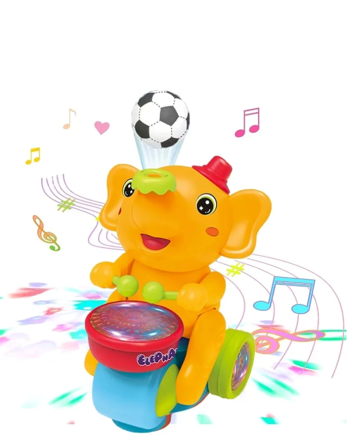 New design dancing Musician Elephant Toy With Music And Flashing Light
